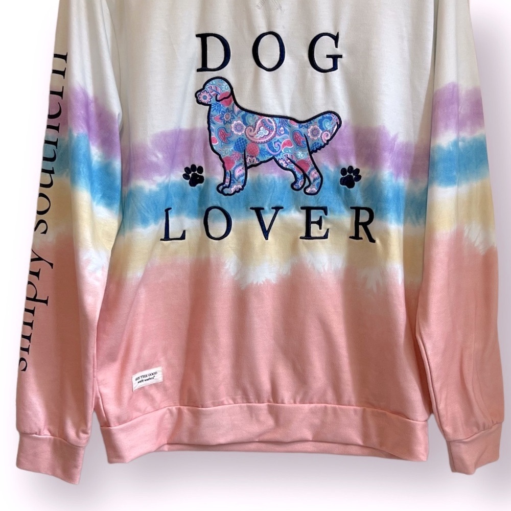 Simply Southern Dog Lover Embroidered Sweatshirt Size M - Picture 8 of 13